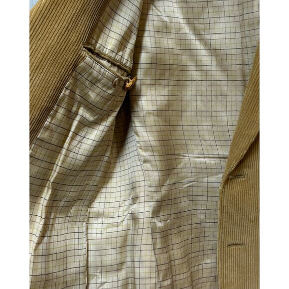 Romania Tan Corduroy Sports Jacket  Size 42 Vintage With Elbow pads - Picture 12 of 13